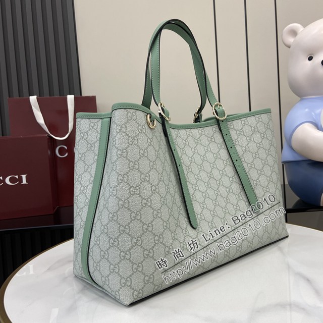 Gucci專櫃古馳最新款購物袋GG圖案條紋織大號肩背包 jh2624型號：815213